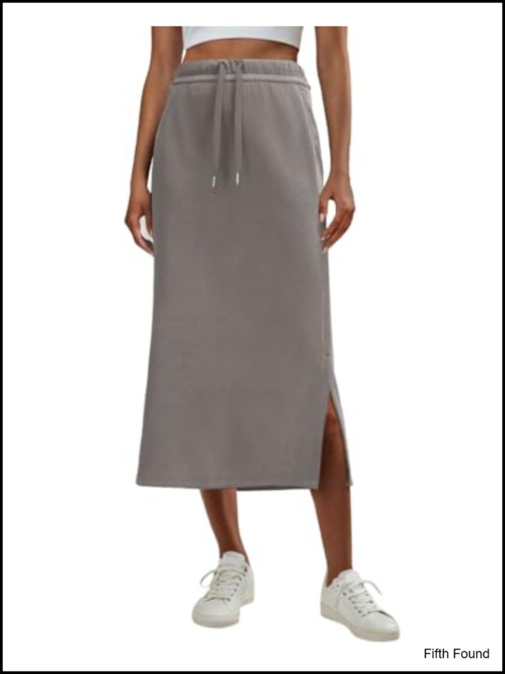 High Waisted Maxi Skirt with Pockets and Side Slit for Women